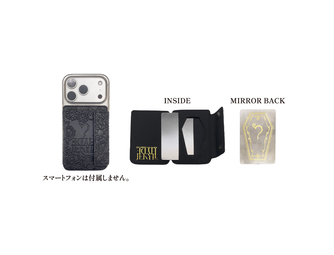 ミラー付きスマホカードケース